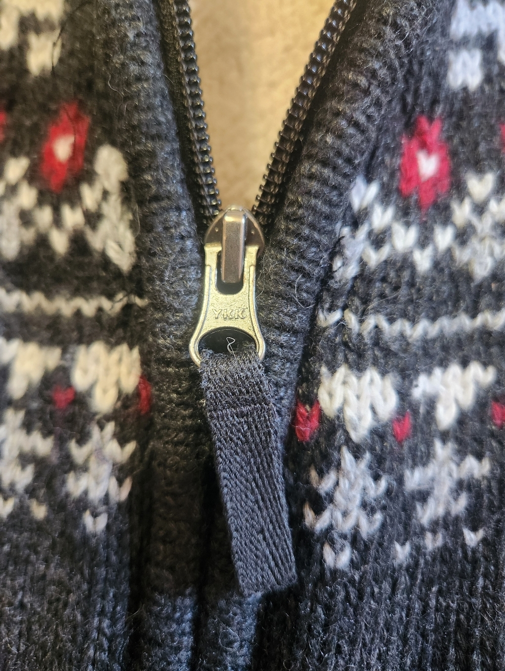 Sunice Stormpack Fair Isle Sherpa Lined Knit Sweater Zip Cardigan Jacket Size S - Picture 3 of 7